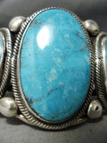 Best Vintage Native American Navajo Martinez Carico Lake Turquoise Sterling Silver Bracelet-Nativo Arts