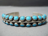 Very Rare Two Sided Turquoise Vintage Native American Navajo Ben Begaye Sterling Silver Bracelet-Nativo Arts