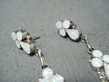 Stunning Zuni Opal Sterling Silver Dangle Earrings Native American-Nativo Arts