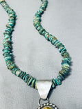 Fabulous Native American Navajo Royston Turquoise Sterling Silver Necklace Signed-Nativo Arts