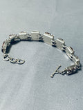 Fabulous Native American Navajo Wildhorse Turquoise Sterling Silver Link Bracelet-Nativo Arts