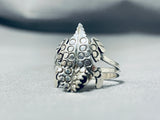 Incredible Symbolic Horny Toad Native American Navajo Sterling Silver Toad Ring-Nativo Arts