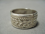 Incredible Vintage Native American Navajo Vic Thomson Turquoise Sterling Silver Ring Old-Nativo Arts