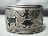 Artist's Life Vintage Native American Navajo Sterling Silver Authentic Bracelet-Nativo Arts