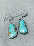 Fantastic Vintage Native American Navajo Royston Turquoise Sterling Silver Earrings-Nativo Arts