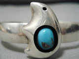 Amazing Vintage Native American Navajo Bear Turquoise Sterling Silver Bracelet-Nativo Arts