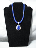 Extraordinary Navajo Lapis Sterling Silver Necklace Native American-Nativo Arts