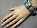 One Of Best Native American Navajo Royston Turquoise Sterling Silver Verdy Jake Bracelet-Nativo Arts