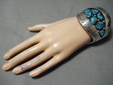 Magnificent Vintage Native American Navajo Morenci Turquoise Sterling Silver Bracelet-Nativo Arts