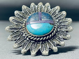 50 Gram Native American Navajo Turquoise Sugulite Sterling Silver Ring-Nativo Arts