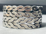 One Of The Best Ever Vintage Native American Navajo Rope Sterling Silver Bracelet Old-Nativo Arts