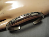Impressive Vintage Native American Navajo Hand Stamped Buffalo Sterling Silver Bracelet-Nativo Arts
