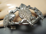 Distinctive Native American Navajo Sterling Silver Horny Toad Bracelet-Nativo Arts