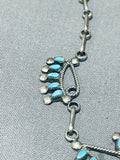 Gorgeous Vintage Native American Zuni Turquoise Sterling Silver Necklace Old-Nativo Arts