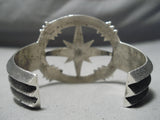 Important Vintage Native American Navajo North Star Aaron Anderson Sterling Silver Bracelet-Nativo Arts