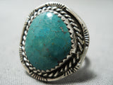 Amazing Vintage Native American Navajo Turquoise Sterling Silver Ring Old-Nativo Arts