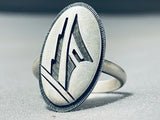 Important Steve Pooyouma Vintage Native American Hopi Sterling Silver Ring-Nativo Arts