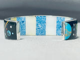 Spaceship Southwestern Turquoise Sterling Silver Inlay Bracelet-Nativo Arts