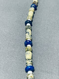Native American Important Vintage Santo Domingo Turquoise Inlay Sterling Silver Necklace-Nativo Arts