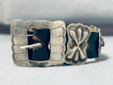 Sensational Vintage Native American Navajo Sterling Silver Concho Turquoise Belt Bracelet-Nativo Arts