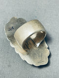 Remarkable Native American Navajo Pink Conch Sterling Silver Ring Signed Tommy Willeto-Nativo Arts