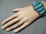 Tremendous Vintage Native American Navajo Turquoise Sterling Silver Bracelet-Nativo Arts