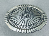 Important Vintage Native American Navajo Dave Reeves Sterling Silver Concho Pin-Nativo Arts