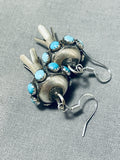Extraordinary Native American Navajo Sleeping Beauty Sterling Silver Blossom Earrings-Nativo Arts