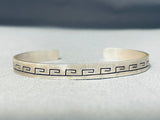 Marvelous Vintage Native American Navajo Sterling Silver Bracelet Signed Skeets-Nativo Arts