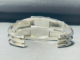 Native American One Of The Best Navajo Rectangular Turquoise Sterling Silver Bracelet-Nativo Arts