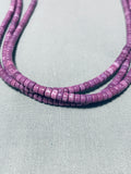 Native American Tubule Ends Sugilite Sterling Silver Heishi Necklace-Nativo Arts