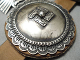 Very Rare Vintage Native American Navajo Whirling Logs Sterling Silver Concho Belt Old-Nativo Arts