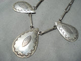 Authentic Vintage Native American Navajo Kee Joe Benally Sterling Silver Necklace-Nativo Arts