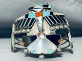 One Of The Best Vintage Native American Zuni Early Bird Turquoise Sterling Silver Bracelet-Nativo Arts