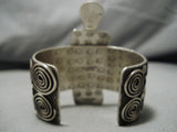 One Best Vintage Native American Navajo Alex Sanchez Turquoise Sterling Silver Bracelet-Nativo Arts