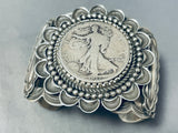125 Grams Immense Powerful Native American Navajo Sterling Silver Coin Bracelet-Nativo Arts