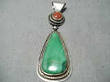 Tommy Jackson Vintage Native American Navajo Damale Turquoise Sterling Silver Pendant Old-Nativo Arts