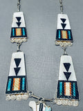One Of The Best Vintage Native American Zuni Turquoise Sterling Silver Inlay Necklace-Nativo Arts