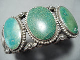 One Of Best Coil Vintage Native American Navajo Cerrillos Turquoise Sterling Silver Bracelet-Nativo Arts