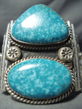 Dynamic Navajo Kingman Turquoise Sterling Silver Bracelet Native American-Nativo Arts