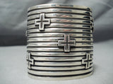 Tremendous Navajo Sterling Silver Crosses Bracelet Native American-Nativo Arts