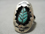 Important Wilton Carviso Jr Turquoise Vintage Native American Navajo Sterling Silver Ring-Nativo Arts