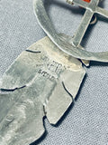 Ben Begaye (d.) Native American Navajo Coral Sterling Silver Dreamcatcher Pendant-Nativo Arts
