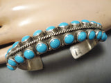 Very Rare Two Sided Turquoise Vintage Native American Navajo Ben Begaye Sterling Silver Bracelet-Nativo Arts
