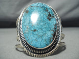Huge Vintage Native American Navajo Intense Spiderwbe Turquoise Sterling Silver Bracelet-Nativo Arts