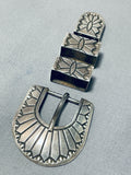 Tremendous Kenny Bill Vintage Native American Navajo Silver Ranger Buckle Set-Nativo Arts