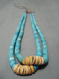 Quality Early Vintage Native American Navajo Blue Gem Turquoise Jacla Pendant Old-Nativo Arts