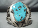 Incredible Vintage Native American Navajo Sleeping Beauty Turquoise Sterling Silver Bracelet-Nativo Arts