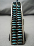 Fabulous Vintage Zuni Native American Sterling Silver Needle Turquoise Ring-Nativo Arts