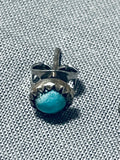 Amazing Vintage Native American Navajo Turquoise Eye Sterling Silver Earrings-Nativo Arts